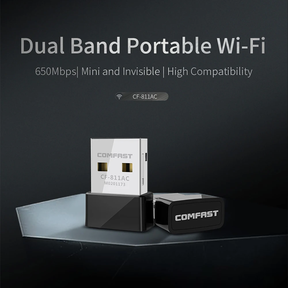 COMFAST Беспроводной двухдиапазонный Портативный WiFi 650 Мбит/с сетевая карта с интерфейсом USB