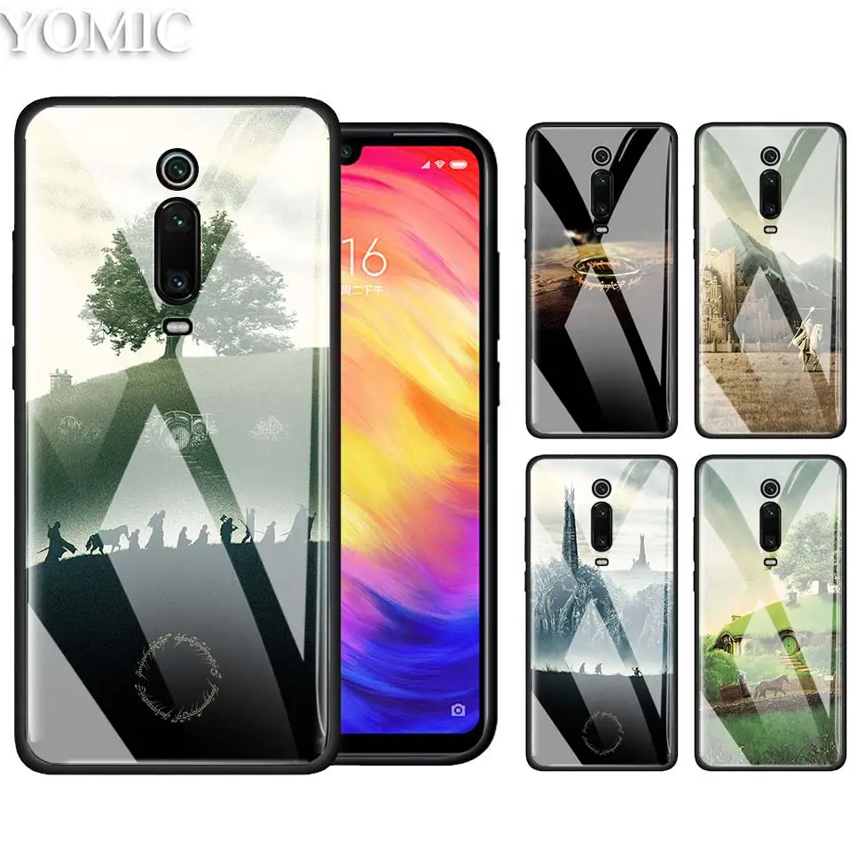 

Tempered Glass Case for Xiaomi Redmi 7 Note 7Pro 6 K20 Pro Mi CC9 CC9E A3 Lite Tasche Phone Cover Coque LORD OF THE RINGS