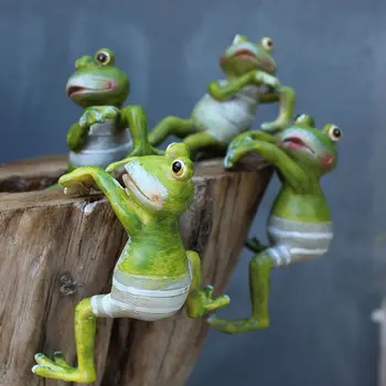 

Creative Cute Resin Frog Statue Outdoor Pot Decorations For Home Desk Garden Store Ornament Garden Statues1