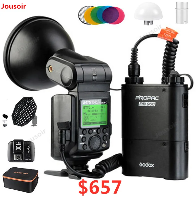 Вспышка Godox AD360II ttl power ful Speedlite с блоком питания PB960 черный+ передатчик X1T ttl+ софтбокс для AD-S7+ сумка для переноски CD50 T03