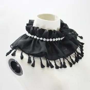 

Stand Fungus Chiffon Tassels Dickie Set Pearl Decoration Lead Fake Collar Detachable Necklace
