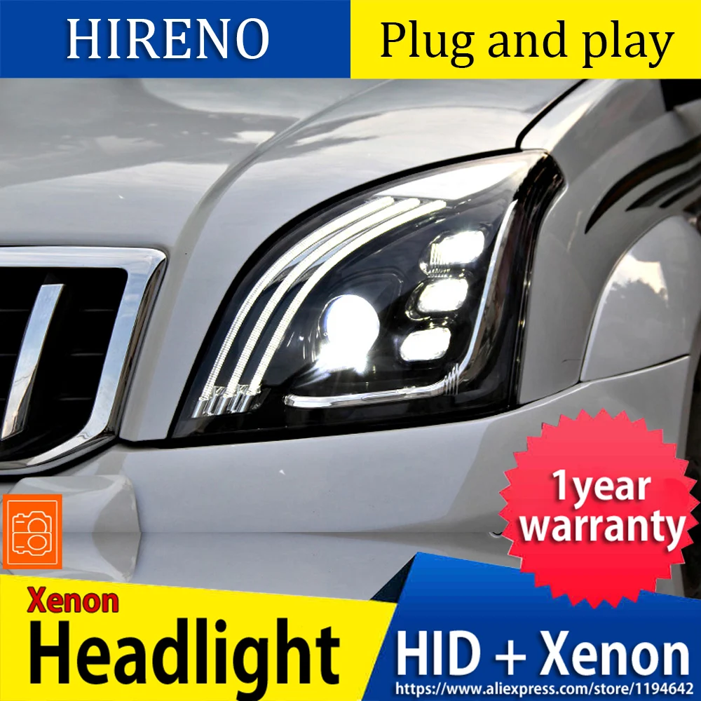 Автомобильный Стильный чехол для Toyota Prado фары 2003-2009 светодиодный фонарь DRL Hid головной фонарь Ангел глаз биксеноновый луч аксессуары