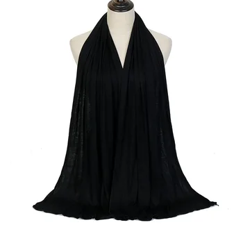 Casual Premium Cotton Jersey Hijabs Muslim Headwrap Africa Women Turban Tie Long Shawl