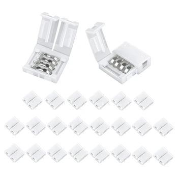 

24 Pack Solderless Strip to Strip Gapless Connectors for 10mm Wide Waterproof LED Lights Strip Tape