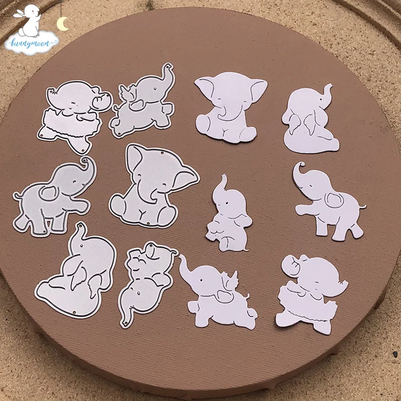 Металлические режущие трафареты Bunnymoon Six Elephants для скрапбукинга/фотоальбома