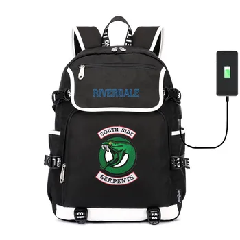 

Riverdale canvas Backpack usb charging School Bags South Side Serpents shoulder bag Laptop travel bag rucksack for teenagers