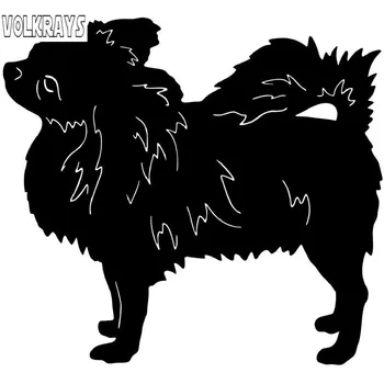 

Volkrays Lovely Car Sticker Long-Hair Chihuahua Dog Accessories Reflective Reflective Vinyl Decal Black/Silver,12cm*14cm