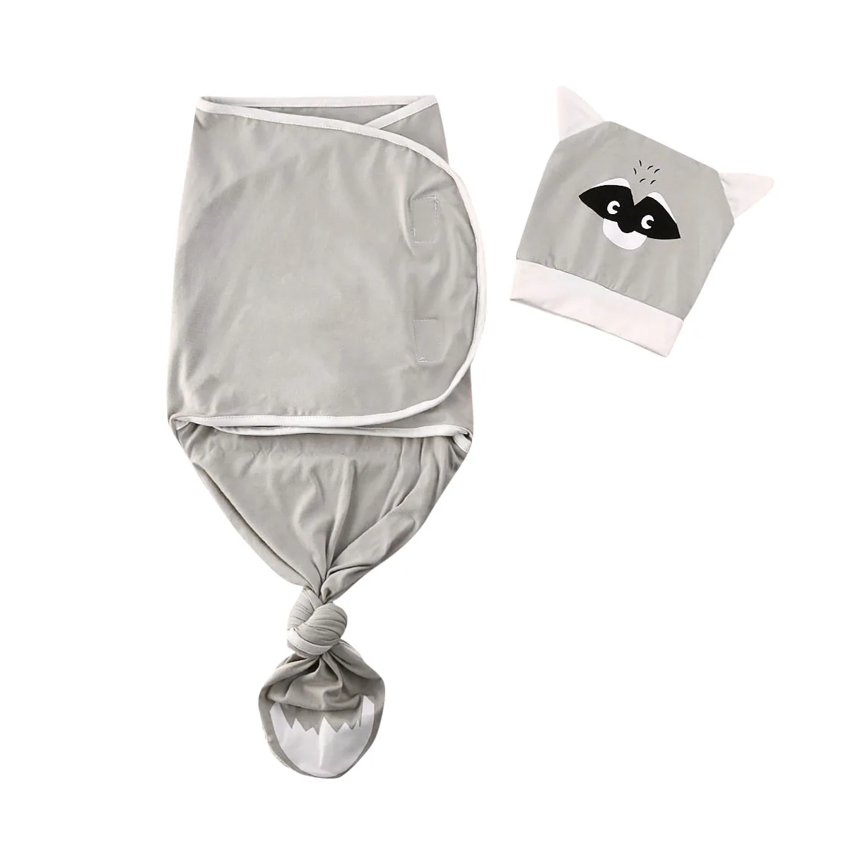 Swaddling Blanket B Брендовый детский спальный комплект из 2 предметов для новорожденных 0-6 месяцев, Пеленальное Одеяло с рисунком животных, спальный мешок, шапка, милый комплект на зиму и весну - Цвет: Swaddling Blanket B