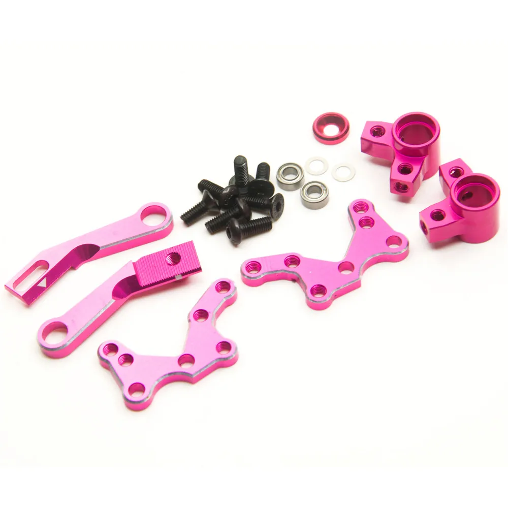 Rose Red YEAHRUN 1 комплект Алюминиевая Регулируемая Рулевая Система для 1/10 RC Sakura D4 AWD Drift автомобилей - Цвет: Rose Red