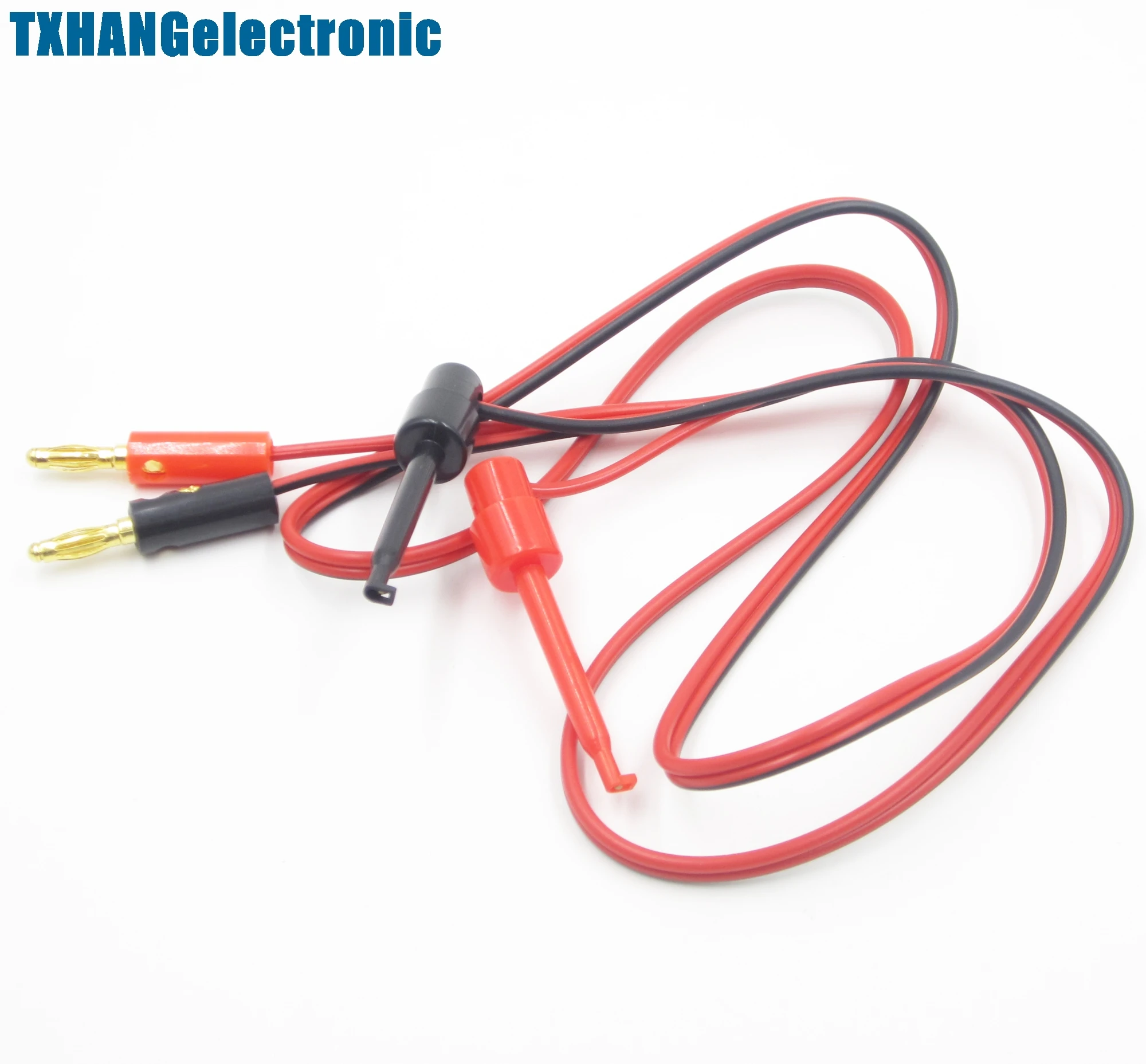 1 Pair Small Test Hook Clip to Banana Plug for Multimeter Test Lead Cable diy electronics
