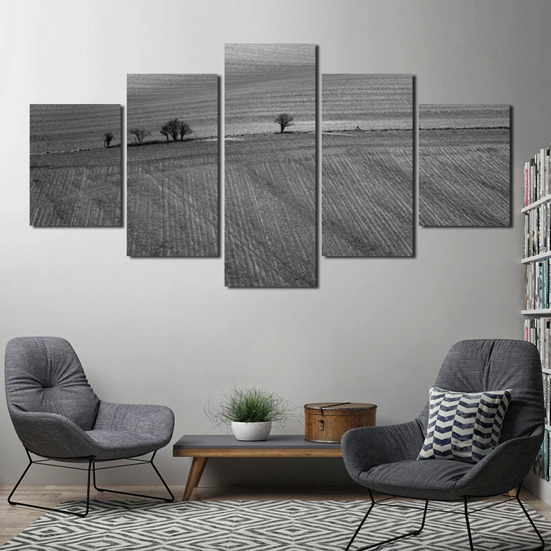 

Nordic Style Landscape Decorative Painting Tree and Desert Black and White Waterproof Ink Posters Can Be Customized Home Decor