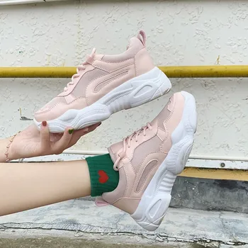 

2020 spring fashion High Quality Trainers Women's Platform Sneakers Women Shoes Breathable Women Running Chunky Sneakers E16-64