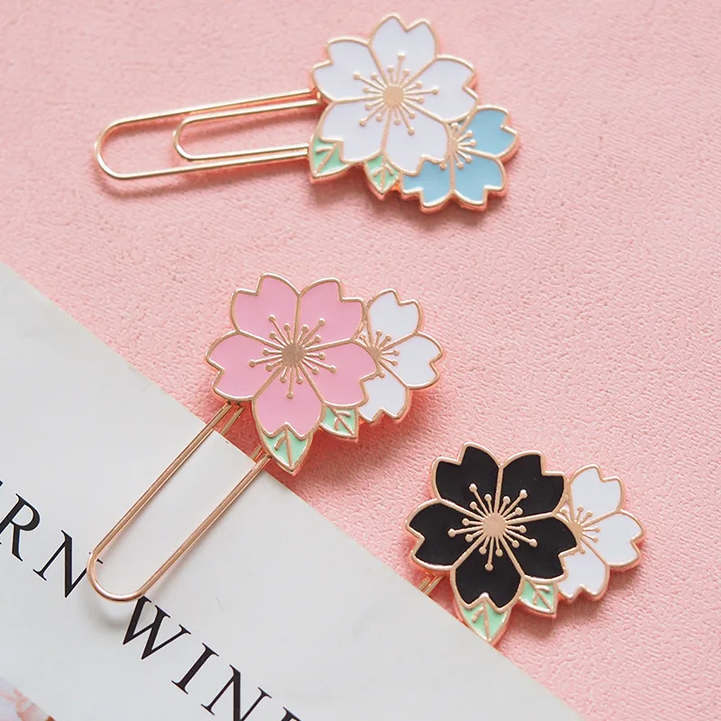 1 pcs Metal Cherry Blossom Bookmark Metal Bookmark,Bookmarks Stationery Supplies