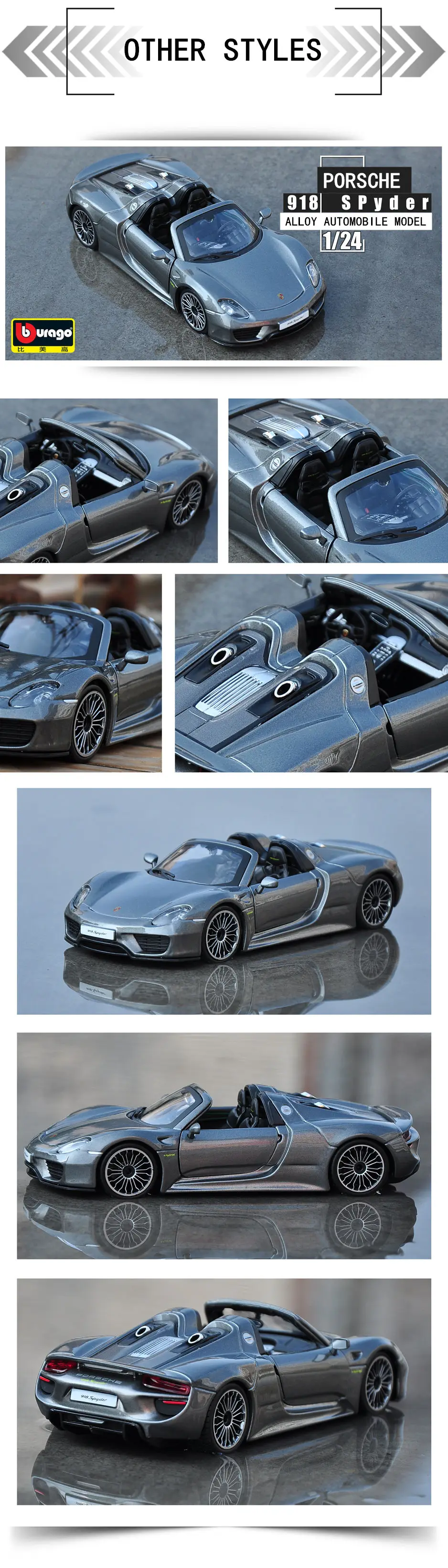 Bburago 1:24 Porsche BOXSTER моделирование сплава Модель автомобиля ремесла украшения Коллекция игрушек инструменты подарок