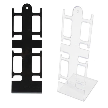 

2Pcs New Clear Plastic Black Watch Bracelet Jewelry Display Stand Holder Rack Shelf 4-Vitrine General Portable Transparent with