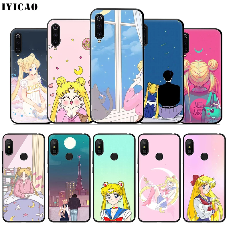 IYICAO Sailor Moon Soft Case for Xiaomi Mi A3 A2 A1 10 9T CC9E CC9 9 8 6 Se Lite F1 5X 6X MiA1 MiA2 MiA3 |