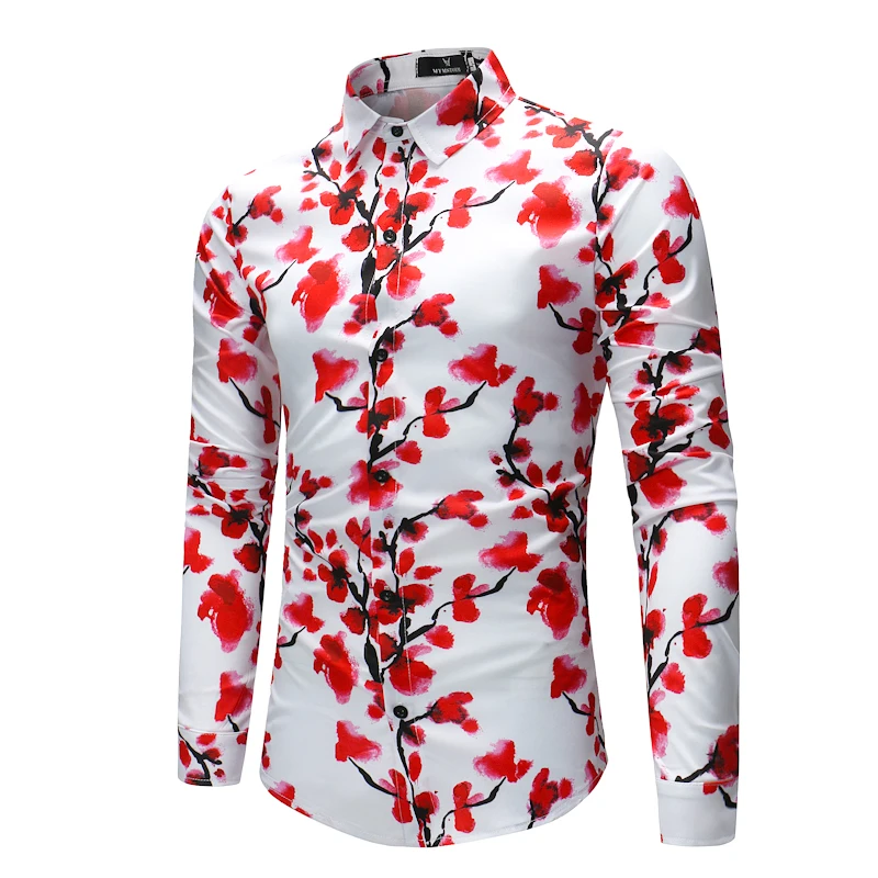 Dreamland рубашка мужская Chemise Homme 2019 модная мужская рубашка с длинным рукавом и принтом Повседневная стильная мужская приталенная рубашка Camisa