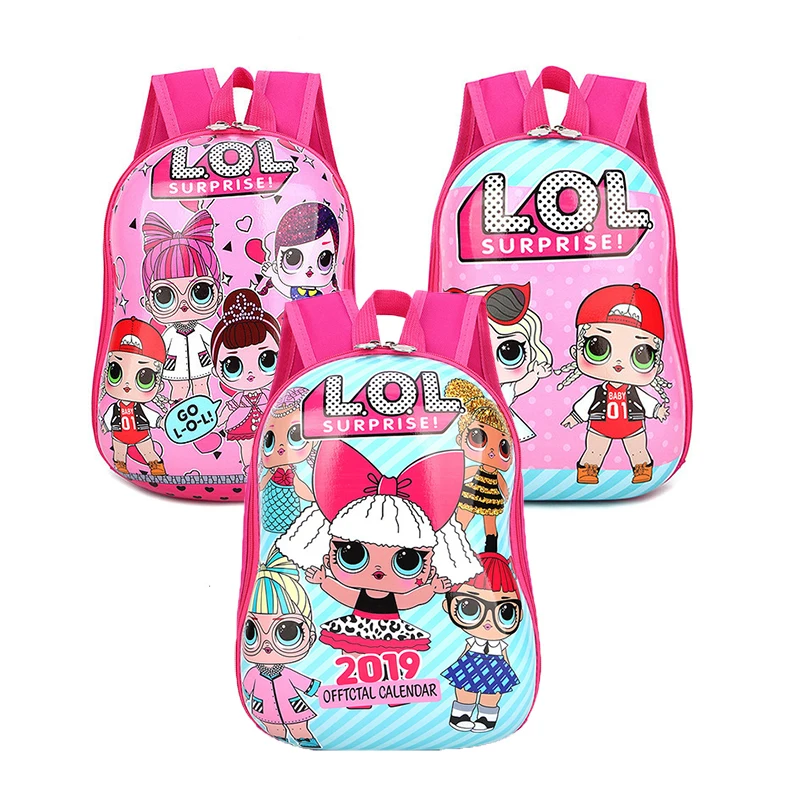 

LOL Surprise Doll Cartoon Cute Child kindergarten Backpack Schoolboy Fashion Large Capacity Hard Shell Spray size 25*33*7cm