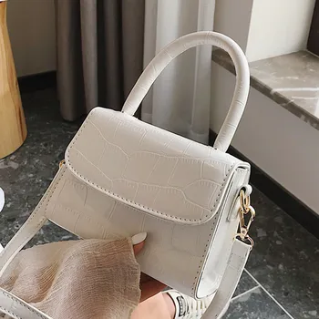 

Designer Vintage Alligator Women's Handbags High Quality Female Shoulder Bags Girls Leather Purses Luxury Handbags Women Bags
