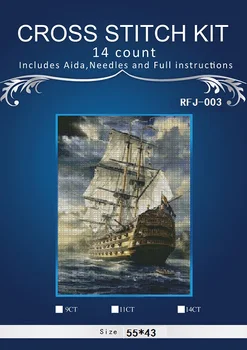 

ONEROOM Embroidery Counted Cross Stitch Kits Needlework - Crafts 14 ct DMC Color DIY Arts Handmade Decor - boat