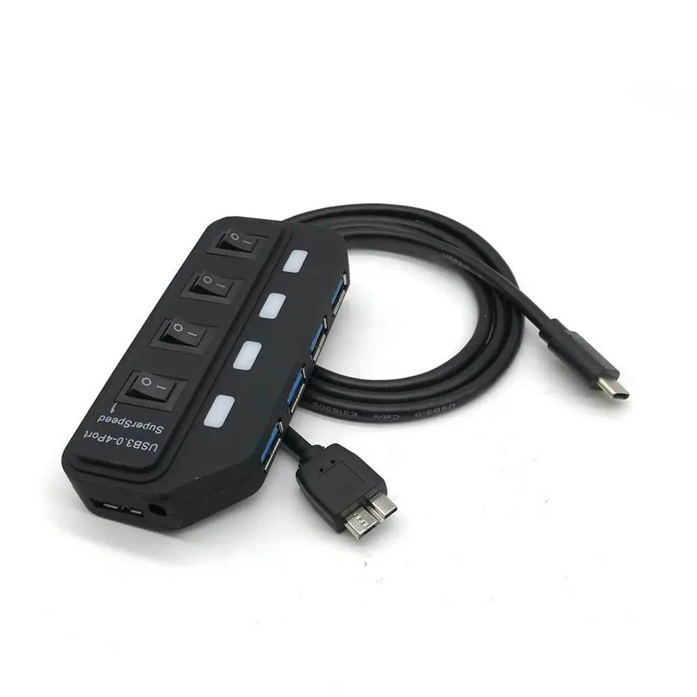 

5Gbps Type-C 4 Ports USB3.0 Charger Multi-Ports USB Outdoor Wall Travel Charger Desktop Charging Hub Station for PC