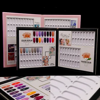 Online Doppelseitige 36/48/60/80/120 Tipps Nagel Gel Polish Display Karte Buch Farbe Bord Palette Stehen Mit Nagel Tipps Salon Zeigen Werkzeuge