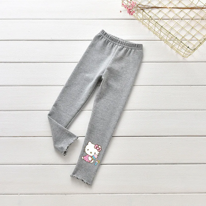 thumbnail image 1 of Hello Kitty pantalones de primavera y otoño sección delgada niñas algodón cómodo desgaste exterior Leggings niños pantalones casuales de dibujos animados, 1 of 5