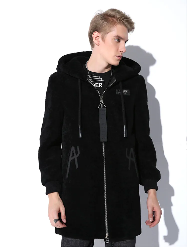 Sani, оригинальная Экологичная шуба из овчины, Мужская Меховая куртка средней и длинной длины, двусторонняя теплая куртка