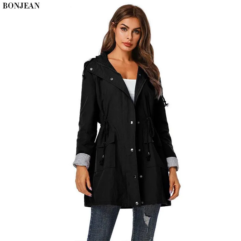 

Plus Size Women Hooded Coat Winter Fashion Drawstring Waist Jacket Loose Casual Vintage Cardigan Long Sleeve Jackets Female 2020