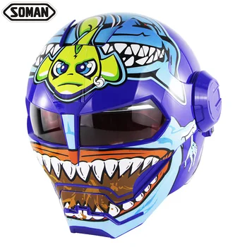

Soman SM515 Full Face Classic Ironman robot design Motorcycle Helmet free shipping
