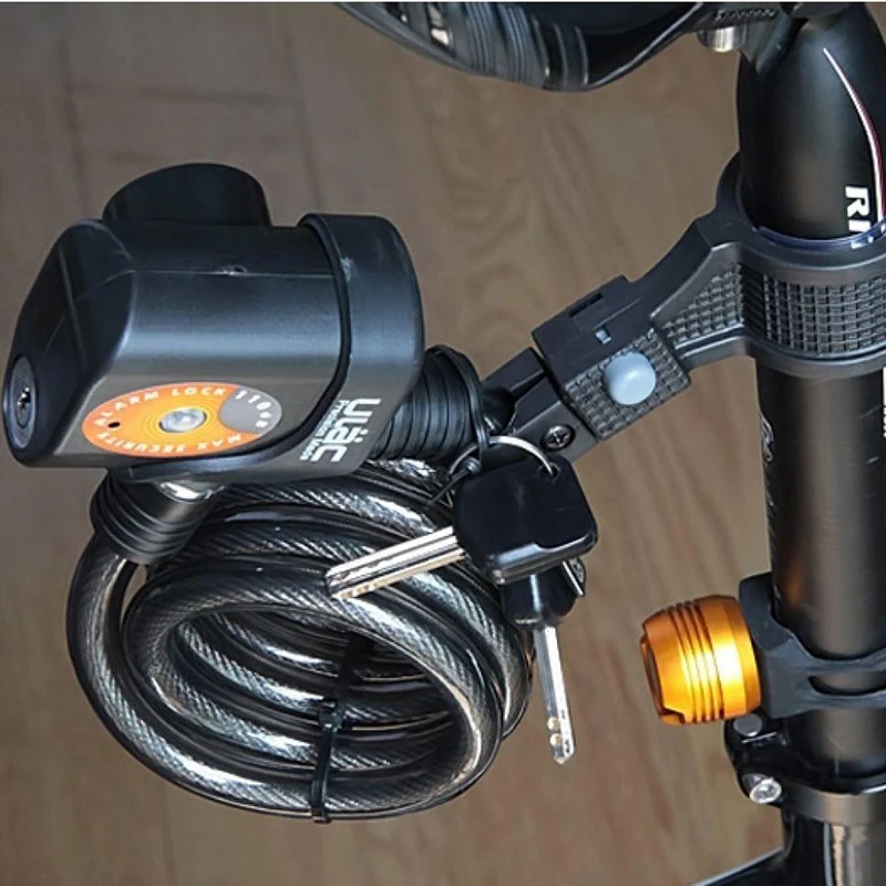 Ulac Велосипедный Замок велосипедный электронный сигнализационный замок велосипедный 110 дБ громкий кабель Mtb велосипедный Противоугонный замок дорожный велосипед безопасные проволочные замки