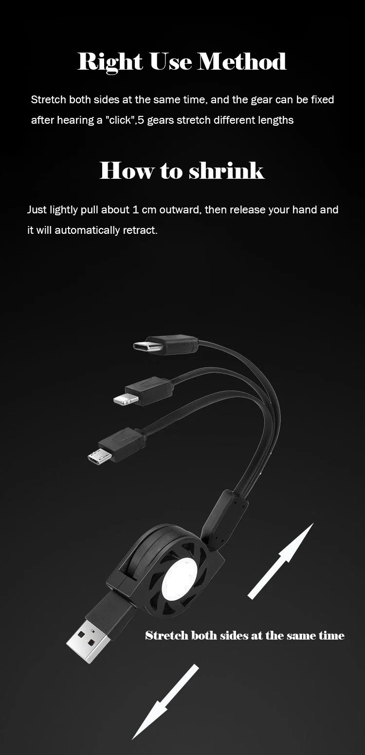 Удерживающий 3 в 1 USB кабель для зарядки 1 м для IPhone Sumsung Android huawei Портативный зарядный кабель Micro usb type-C мобильный кабель