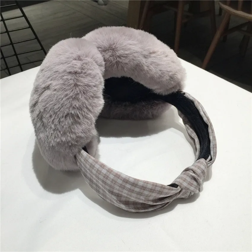 Модные женские зимние меховые ухо теплые наушники кошачьи уши наушники с блестками зимние теплые круглые наушники