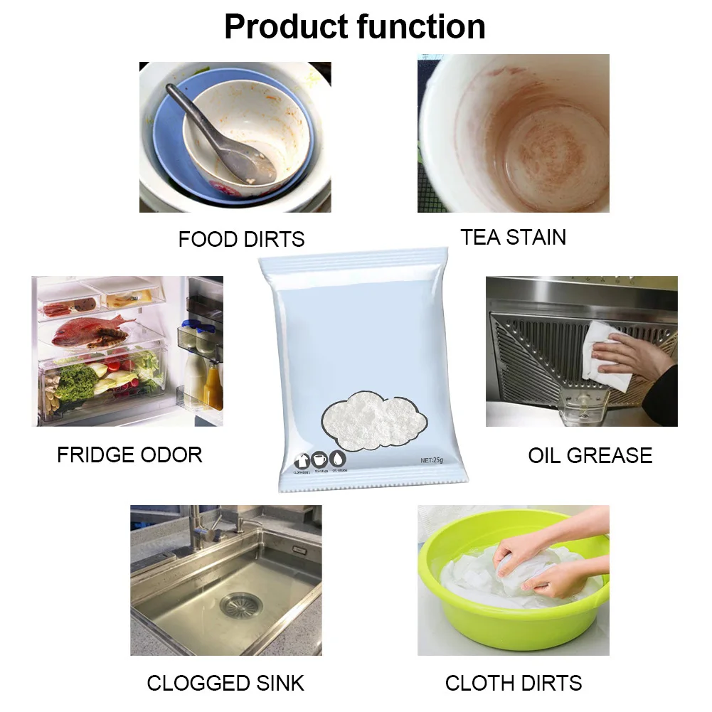 Sink All-Purpose Fridge Odor Household Saving Time Food Dirts Cloth Cleaning Powder Decontamination Easy Apply Rust Remover