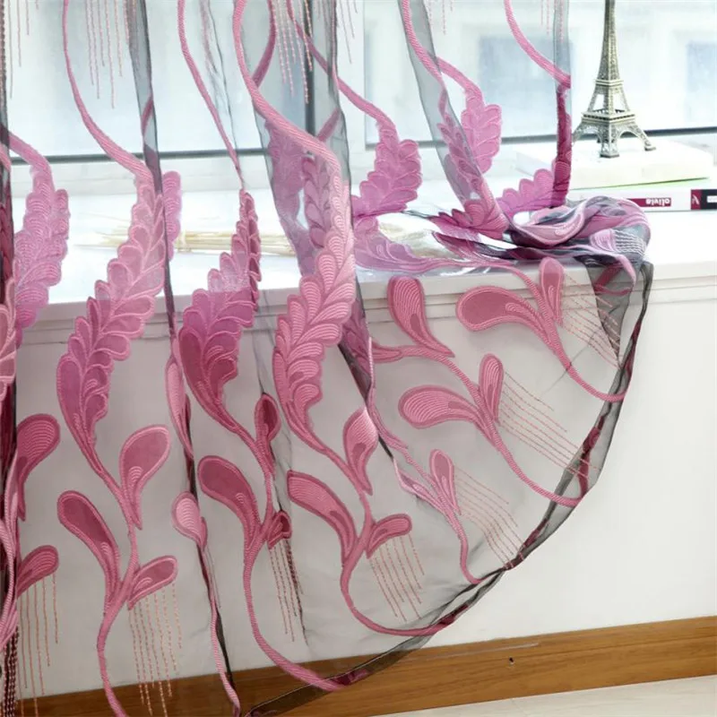 

200*100CM Wheat Head Window Gauze Tulle Perspective Door Curtain Drape Trasparent Bay Window Blinds Sheet Girl Room Decor #B30