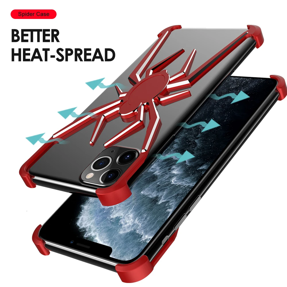 R-JUST Алюминиевый металлический чехол с пауком для iPhone 11 Pro Max XS Max XR X 8 7 Plus, чехол с Железным человеком, защитный чехол для телефона, кожаная сумка