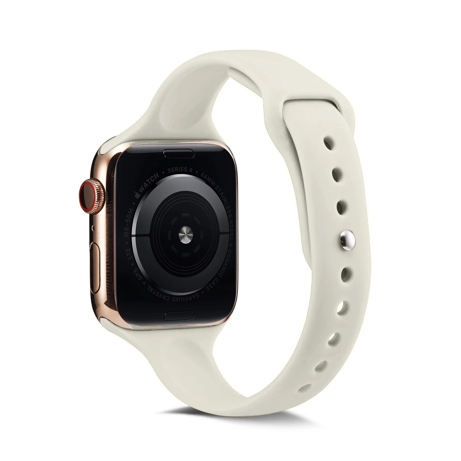 Ремешок для часов Apple Watch 38 мм 42 мм 44 мм 40 мм IWatch 4 3 2 1 спортивный силиконовый ремешок тонкий браслет аксессуары для часов - Цвет ремешка: Beige