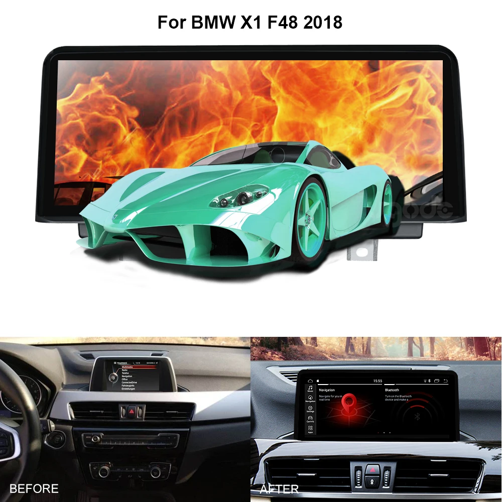 Автомобильный мультимедийный плеер с экраном 10,25 дюйма, Android 9,0 для BMW X1 F48 2016-17 NBT/EVO, автомобильная аудиосистема с GPS-навигацией Автомобильный мультимедийный плеер с экраном 10,25 дюйма, Android 9,0 для BMW X1 F48 2016-17 NBT/EVO, автомобильная аудиосистема с GPS-навигацией