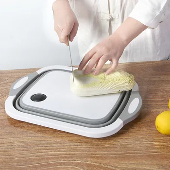

Folding Dual Purpose Cutting Board Integrated Multi Function Vegetable Sink Plastic Antibacterial And Mildew Proof Adhesive