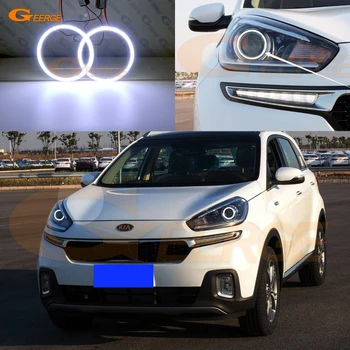 

For KIA KX3 2015 2016 2017 PROJECTOR HEADLIGHT Excellent Ultra bright COB led angel eyes kit halo rings