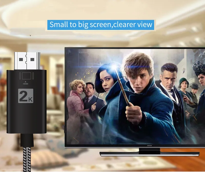 2K 1080P iOS зеркало для экрана телефона подключение к ТВ AV адаптер HDMI видео кабель