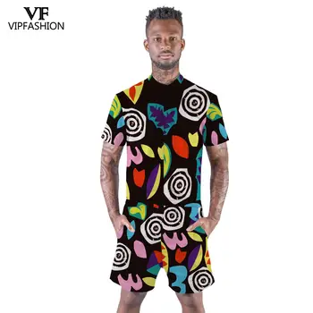 

VIP FASHION Beach Sets One-piece Playsuit Plus Size Casual Pants Jumpsuit Overall Print Jumpsuit