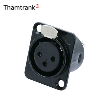 

10pcs/lot 3 Pin XLR Female Jack Panel Mount Metal Shell Nickel Plated 3 Poles XLR Socket Chassis Black Color