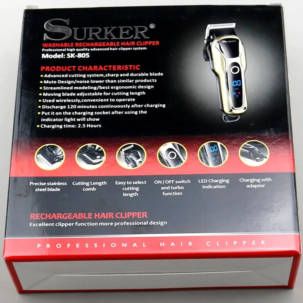 Hair clipper hair trimmer TURBO barber hair clipper professional men hair trimmer LCD electric cutting machine Salon tool Haircut cord&cordless