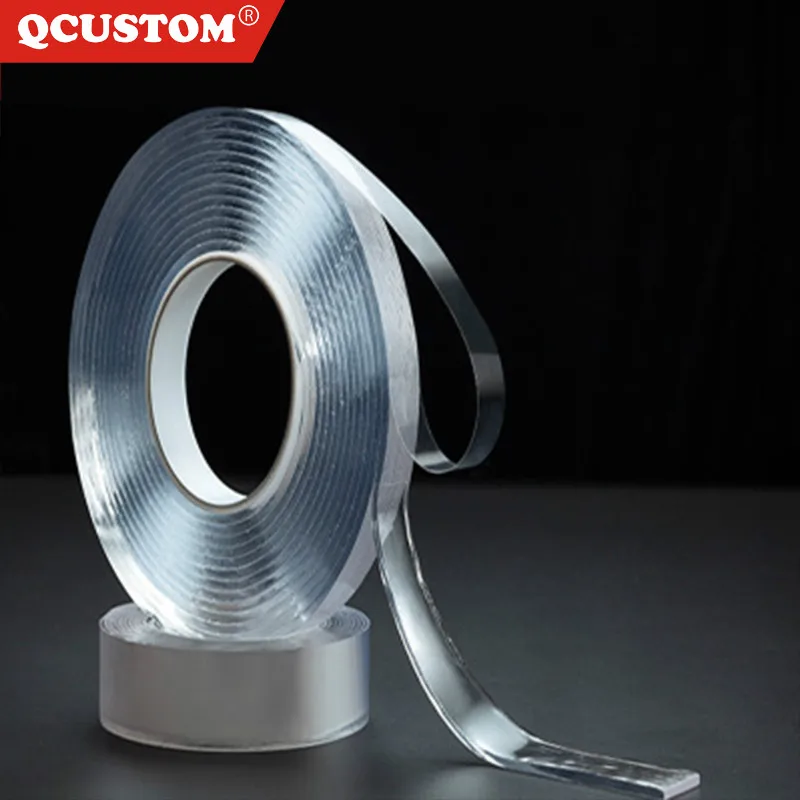 

QCUSTOM Waterproof Glue Gadget for Kitchen Carpet Nano Magic Tape Double Sided Tape Reusable Disks Glue Acrylic Super gekkotape