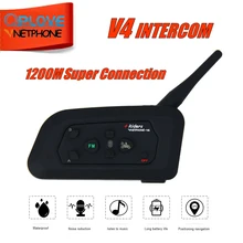 QPLOVE V4 1200 м Bluetooth мотоцикл велосипед Interphone 4 всадники гарнитура громкоговоритель домофона для KTM ls2 шлем arai футбол рефери