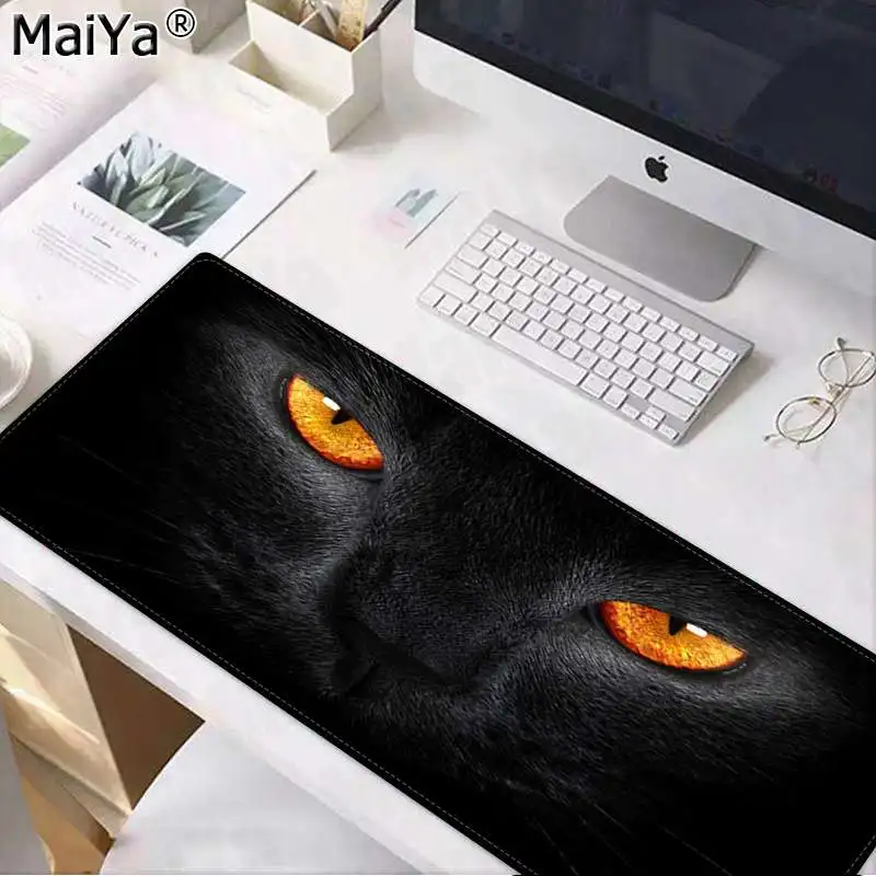 Maiya дизайн черный кошачий глаз ноутбук компьютер коврик для мыши большой коврик для мыши клавиатуры коврик