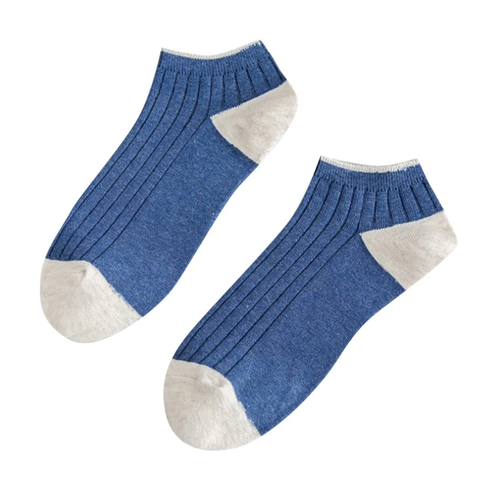 Men's Casual Shallow Mouth Vertical Striped Boat Socks Low-Top Socks