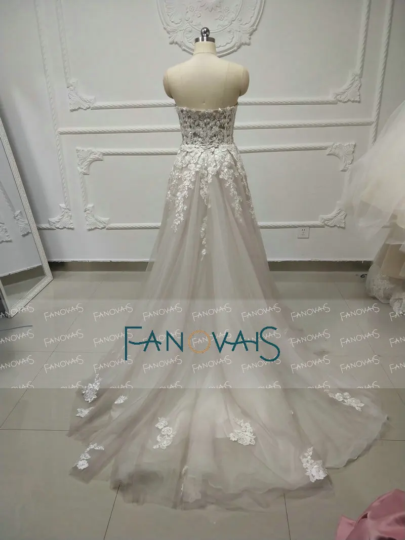 back Design zipper Пляж бохо свадебные платья бисером Кристалл кружева Vestido de Novia Longo gelinlik vestido casamento robe de mariee - Цвет: back Design zipper