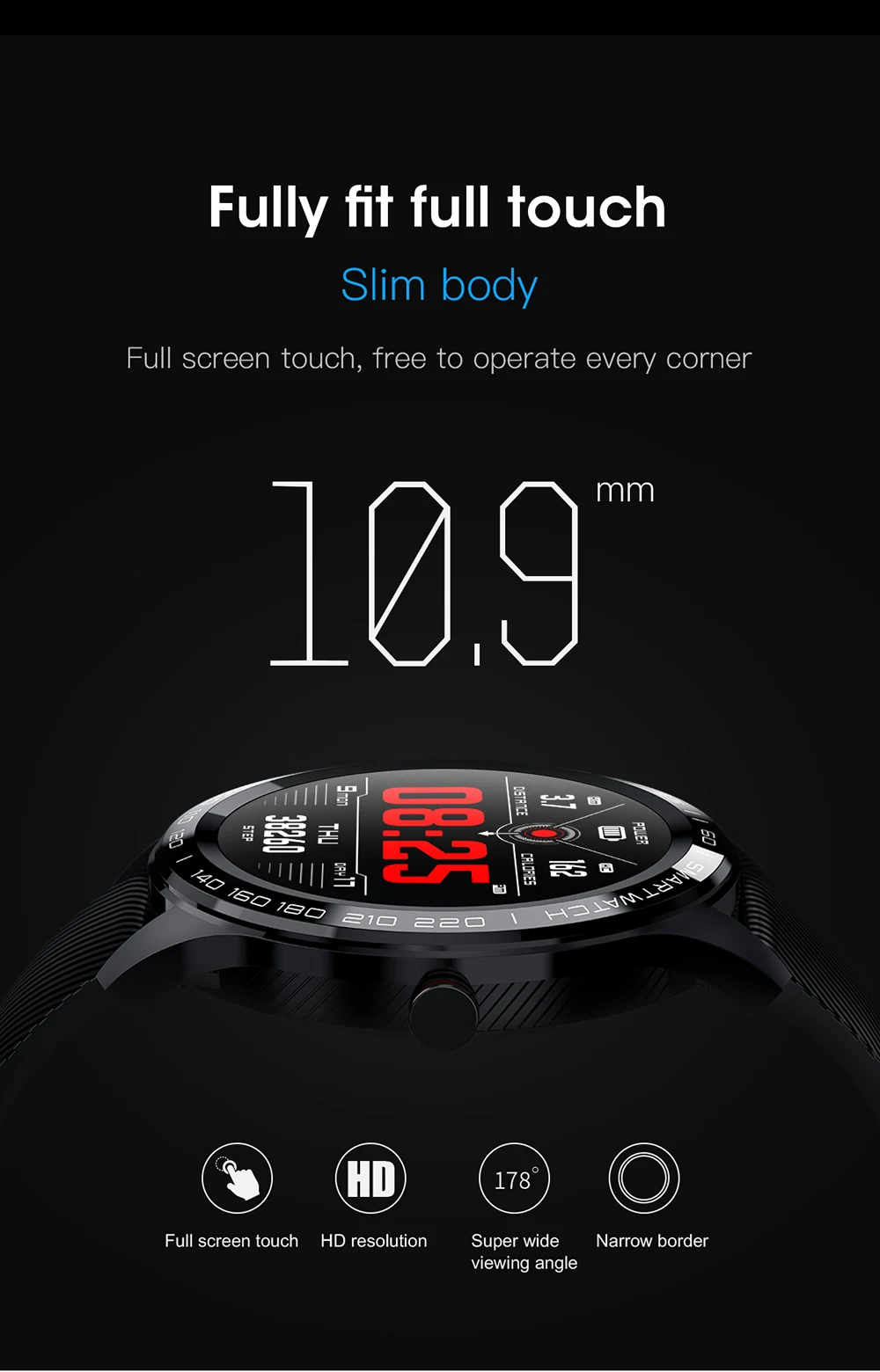 Cobrafly L9 полный сенсорный смарт-часы мужские спортивные фитнес-трекер IP68 Водонепроницаемый ЭКГ монитор сердечного ритма PK L8 L5 для Xiaomi huawei